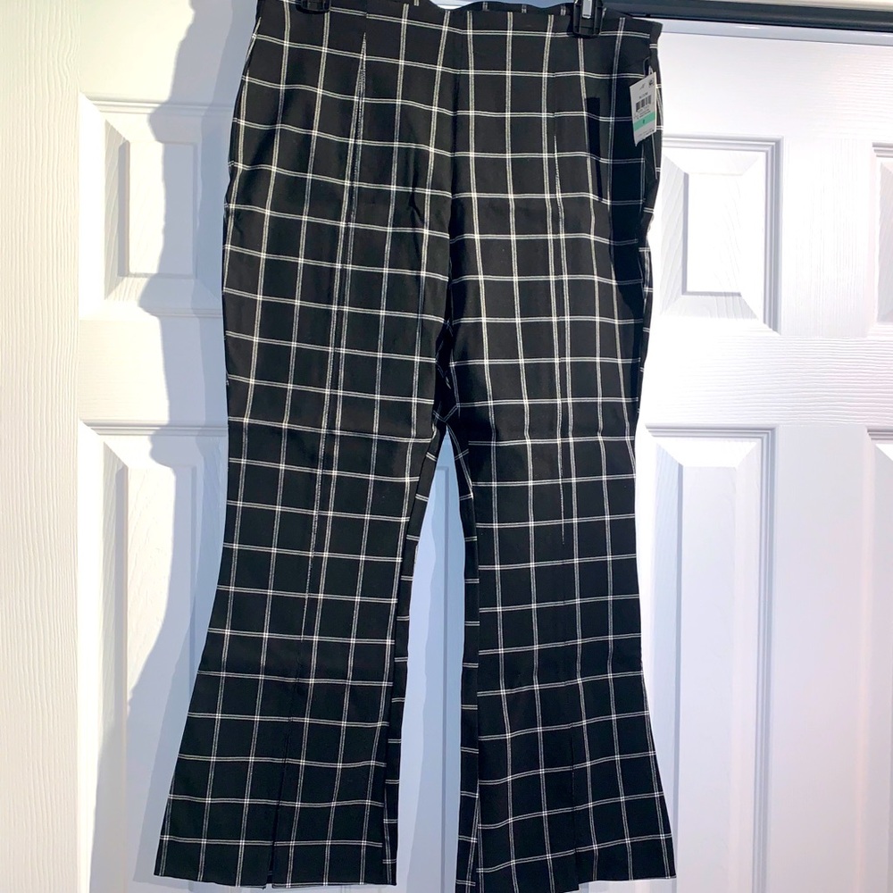 Windowpane pull on dress pants